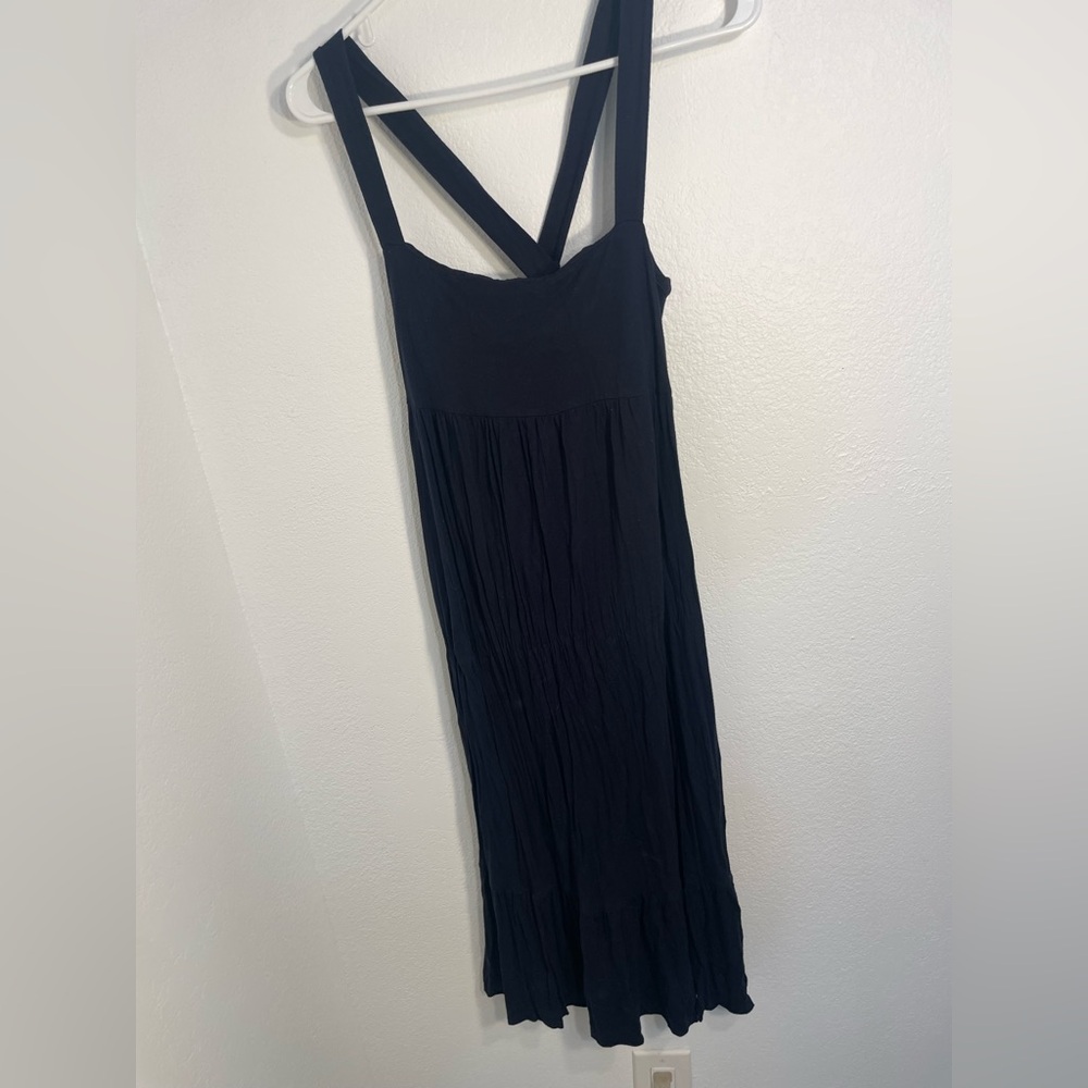 J. Crew Navy midi Dress with Cross-Back Straps